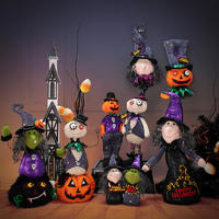 Halloween Stuffed Toy in Bright Multi-color, Purple Black Orange Green, Animated Witch, Ghost, Spider, Pumpkin Man, Black Cat, Black Witch Jar