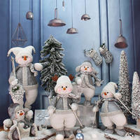 Silver Christmas Decorations Silver Grey White Skinny Snowmen The Snowman Toy