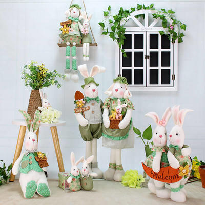 Huge Cute Green Bunnies Stuffed Animal Have Long Ears Good For Decorations Schools Kindergarten Kids Childrem Room At Easter